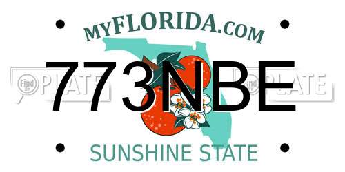 773NBE Florida License Plate