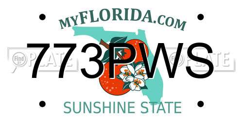 773PWS Florida License Plate