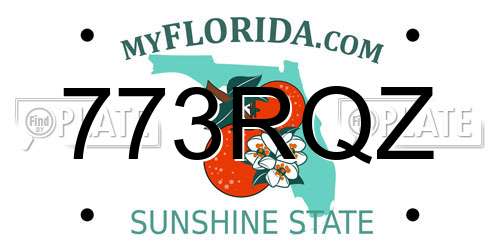 773RQZ Florida License Plate