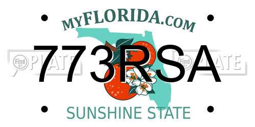 773RSA Florida License Plate