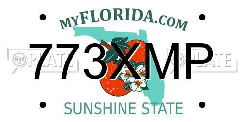 773XMP Florida License Plate