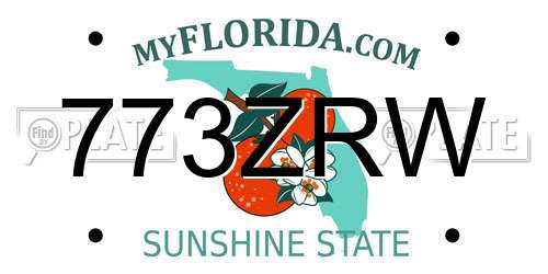 773ZRW Florida License Plate