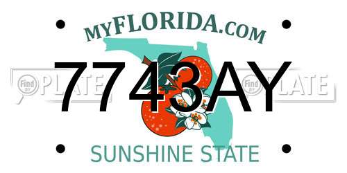 7743AY Florida License Plate