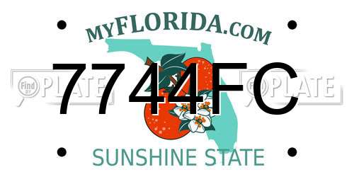 7744FC Florida License Plate