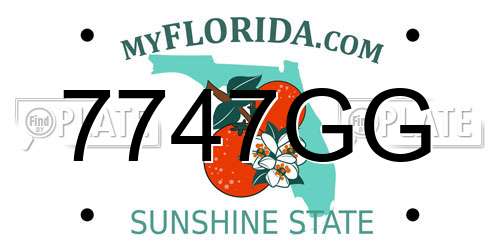 7747GG Florida License Plate