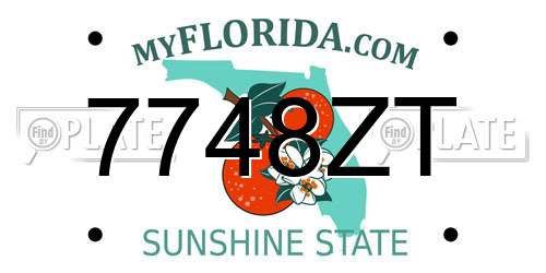 7748ZT Florida License Plate