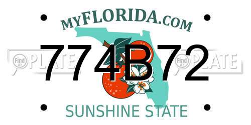774B72 Florida License Plate