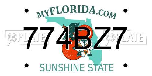 774BZ7 Florida License Plate
