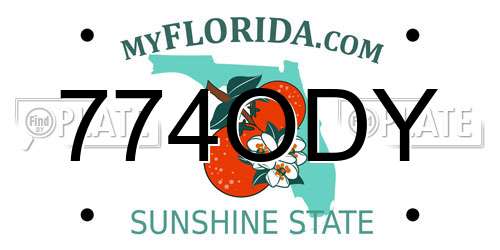 774ODY Florida License Plate