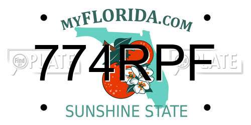 774RPF Florida License Plate