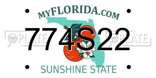 774S22 Florida License Plate