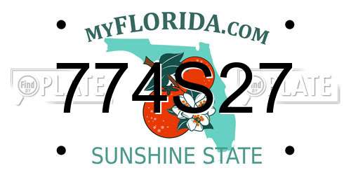 774S27 Florida License Plate