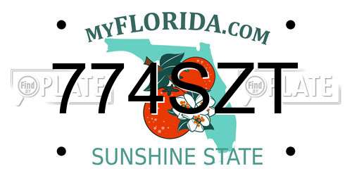 774SZT Florida License Plate