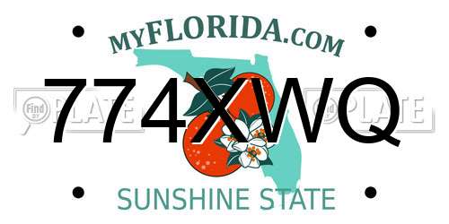 774XWQ Florida License Plate