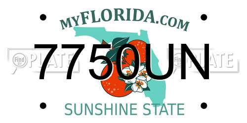 7750UN Florida License Plate