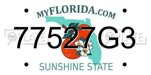 77527G3 Florida License Plate