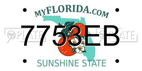 7753EB Florida License Plate