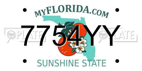 7754YY Florida License Plate