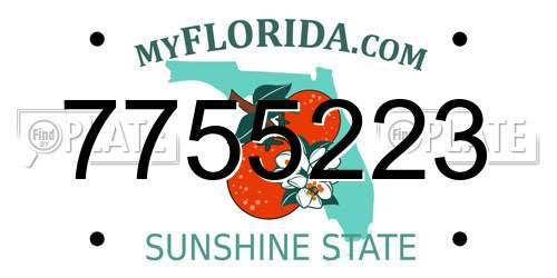 7755223 Florida License Plate