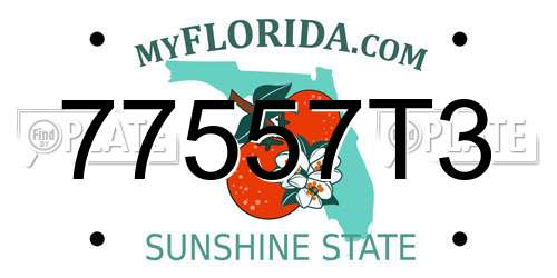 77557T3 Florida License Plate