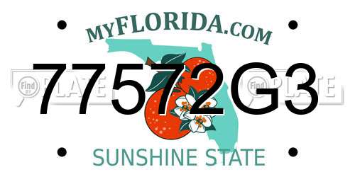 77572G3 Florida License Plate