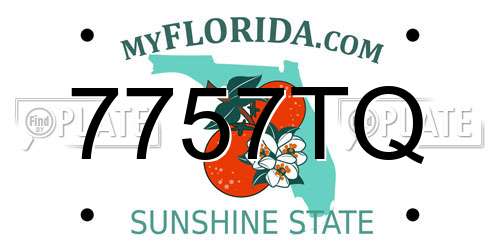 7757TQ Florida License Plate