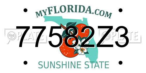 77582Z3 Florida License Plate
