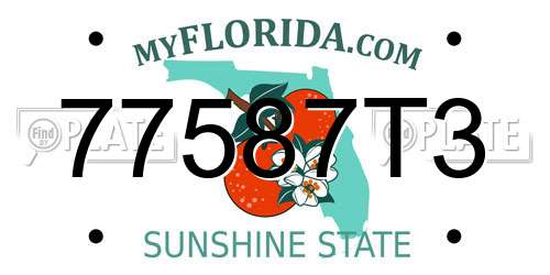 77587T3 Florida License Plate