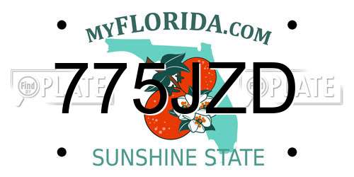 775JZD Florida License Plate
