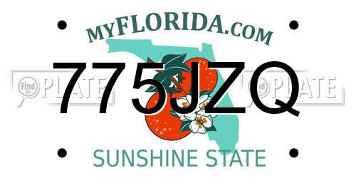 775JZQ Florida License Plate