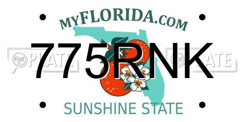 775RNK Florida License Plate