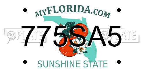 775SA5 Florida License Plate