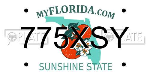 775XSY Florida License Plate