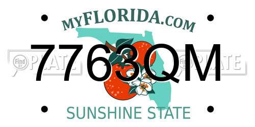 7763QM Florida License Plate