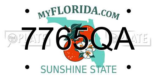 7765QA Florida License Plate