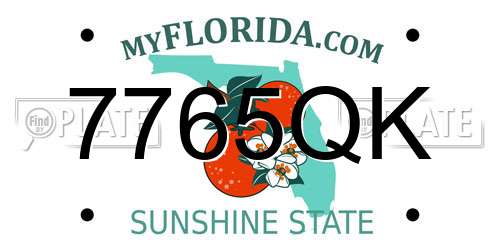 7765QK Florida License Plate
