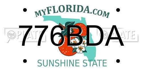 776BDA Florida License Plate