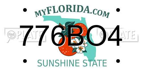 776BO4 Florida License Plate