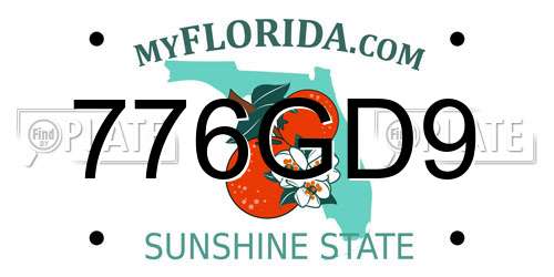 776GD9 Florida License Plate