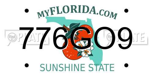 776GO9 Florida License Plate