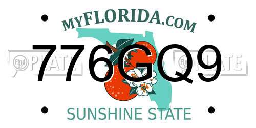 776GQ9 Florida License Plate