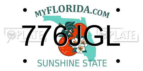 776JGL Florida License Plate