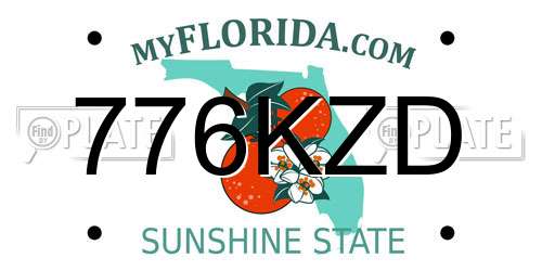 776KZD Florida License Plate
