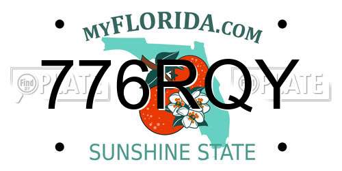 776RQY Florida License Plate