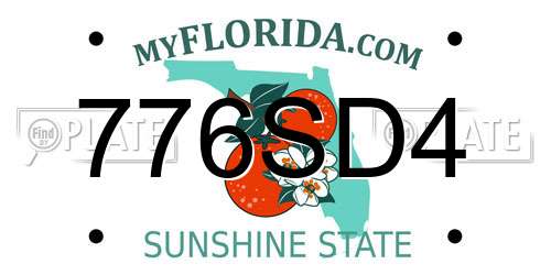 776SD4 Florida License Plate
