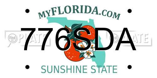 776SDA Florida License Plate