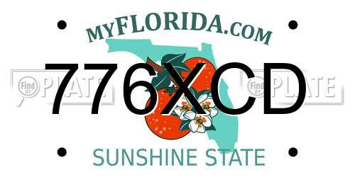 776XCD Florida License Plate