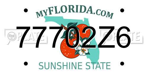 77702Z6 Florida License Plate
