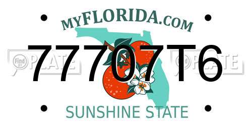 77707T6 Florida License Plate