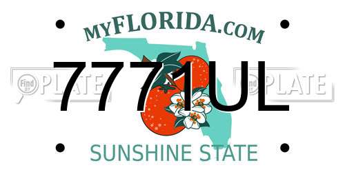 7771UL Florida License Plate
